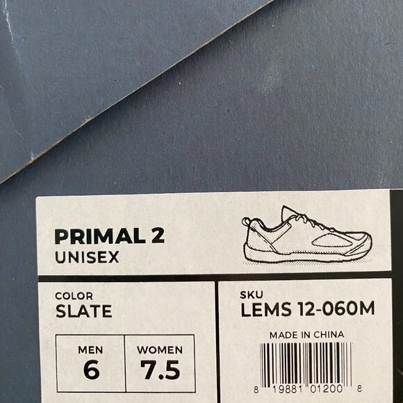 NIB Lems Primal 2 Slate Unisex Women's 7.5 - Picture 5 of 5
